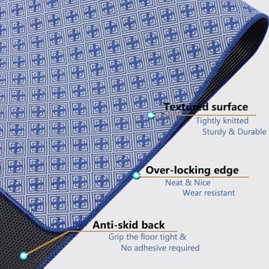 RccugmatS Chair Mat for Hardwood & Tile Floor, 47" x 52" Heavy Duty Office Chair Mat Floor pad for Rolling Chairs, Anti Slip, Non-Curve, Floor Protector for Home Office, Blue X - Image 4