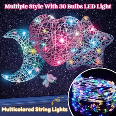 Klever Kits 3D String Art Kit for Kids, Light Up String Light Toy with 30 Multi-Colored LED Bulbs, Arts and Crafts Set, Birthday Gifts for Girls and Boys Ages 8+ - Image 4