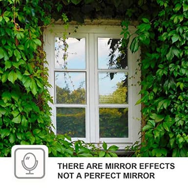 WPCTEV Window Privacy Film One Way Daytime Mirror Tint Treatments UV Heat Control Vinyl Stickers Sun Block Glass Paper Door Covering Reflective (Black Silver,45.6 Inch x 14.4 Feet) - Image 2