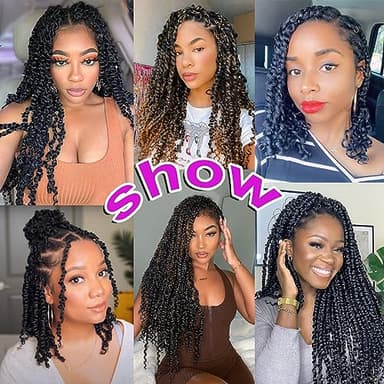 BILEAF Pre-twisted Passion Twist Crochet Hair for Women 8 Packs Curly Crochet Hair Pre Looped 12 Inch Ombre Passion Twist Hair, Short Passion Twists Hair Crochet Passion Twists Crochet Boho Braids 1B - Image 6