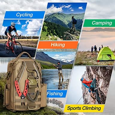 Piscifun Fishing Tackle Backpack with Rod & Gear Holder, Lightweight Outdoor Water-Resistant Fishing Shoulder Storage Bag - Image 7