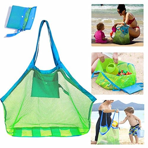 SupMLC Mesh Extra Large Beach Bags and Totes - Holds Toys, Towels, Sand Away - For Children's Toys, Market, Grocery, Picnic - Image 1