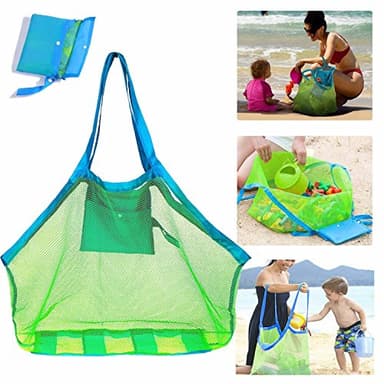 SupMLC Mesh Extra Large Beach Bags and Totes - Holds Toys, Towels, Sand Away - For Children's Toys, Market, Grocery, Picnic - Image 1