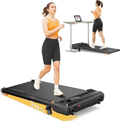 Walking Pad Treadmill with 10% Incline, Under Desk Treadmill, Compact Portable Treadmills for Home Office, 285lbs Capacity, APP/Remote Control, Exercise Anytime, Low-Noise - Image 1