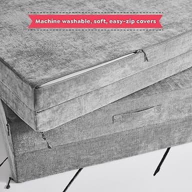 Yourigami Kids and Toddler Play Couch, Convertible Folding Sofa, Durable Foam Modular Design, Mountain Gray - Image 4