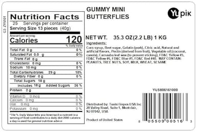Yupik Mini Gummy Butterflies, 2.2 lb (35.2 oz), Assorted Fruit Flavors, Soft & Chewy, Colorful Gummies, Fun Treat, Sweet Candy, Delicious Snack, Ideal for Gifting, Holidays & Baking - Image 2