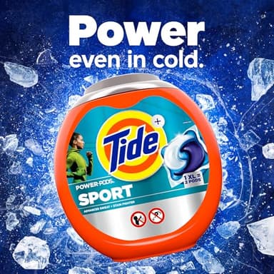 Tide Power PODS Laundry Detergent Pacs with Febreze Sport, 45 Count, HE Compatible, Febreze Freshness with Sport Odor Defense, Tide PODS Laundry Detergent - Image 5