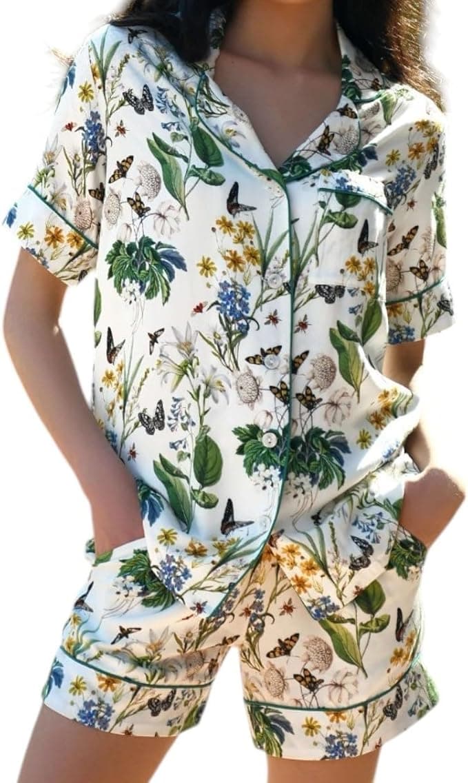 Women's Italian-Designed Short Pajama Set - Silky-Soft, 100% Natural Luxe Viscose Rayon - Image 1