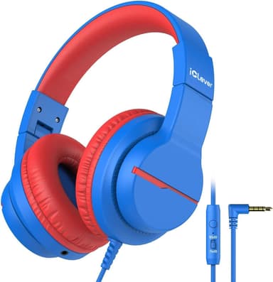 iClever Kids Headphones for School Travel, Safe Volume Limited, HD Mic Stereo Sound Over-Ear Girls Boys Headphones for Kid, FunShare Foldable 3.5mm Wired for iPad Computer, HS19 - Image 2