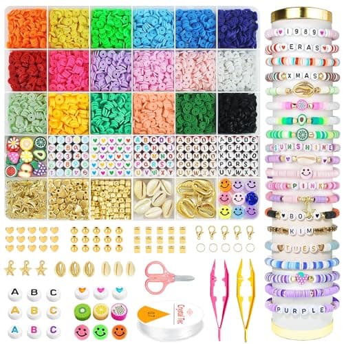 OHOME Stocking Stuffers for Kids - 5300 Clay Beads Bracelet Making Kit,Arts and Crafts for Kids Ages 8-12,Christmas Gifts Crafts Games Toys for 3-10 Year Old Birthday,Travel Essential - Image 1