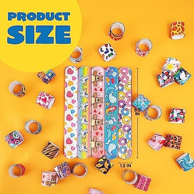 JOYIN 60 Pcs Slap Bracelets for Kids, Bulk Wristbands with Animals, Friendship, Heart, Party Favors, Classroom Prizes Birthday Exchanging Gifts,Goodies Bag Stuffers Fillers - Image 6