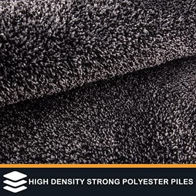 PURRUGS Easy Care Area Rug 4ft x 6ft, Non-Slip Machine Washable Entryway Rug, Dog Door Mat, Stain Resistant Accent Rug for Hallway, Living Room, Bedroom and Mudroom, Charcoal - Image 5