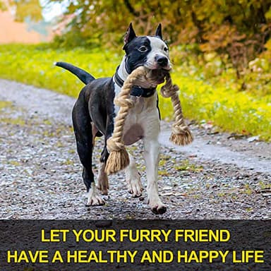 Fida Dog Rope Toys for Large/Medium Aggressive Chewers, Tough Cotton Chew Toy, 3 Feet 5 Knots Indestructible, Tug of War Dog Pull Rope Teeth Cleaning - Image 4