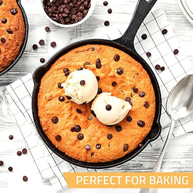 Utopia Kitchen Cast iron Skillets 3 Piece Set, Chefs Pan, Pre Seasoned Cast iron Skillets, 6, 8 & 10 Inches, Easy Use in the Oven, Stove, Grill, or Campfire, Black - Image 6