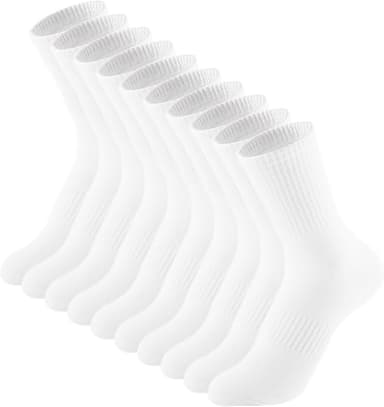 Irisbear Womens Crew Socks Casual Athletic Gym LightWeight Thin Cotton Socks 5 Pairs - Image 1