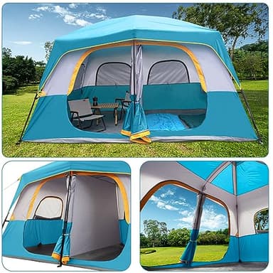 UNP Camping Tent 8 Person, Waterproof Windproof Family Tent with Rainfly Easy Set up-Portable Dome Tents for Camping 6-8 Person - Image 6