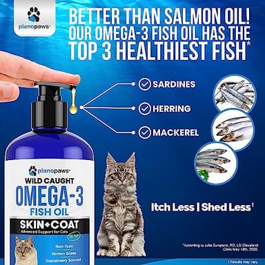Omega 3 Fish Oil for Cats - Better Than Salmon Oil - Kitten & Cat Vitamins and Supplements - Cat Dandruff Treatment - Liquid Fish Oil for Pets - Shedding Support - Cat Health Supplies for All Ages - Image 4