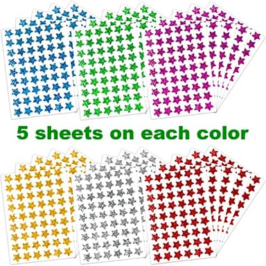 1620 Pack, 6 Colors, Holographic Small Star Stickers for Kids Reward, Behavior Chart, School Classroom Student Teacher Supplies, 0.6" Diameter - Image 5