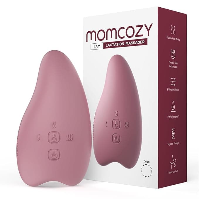 Momcozy Warming Lactation Massager 2-in-1, Soft Breast Massager for Breastfeeding, Heat + Vibration Adjustable for Clogged Ducts, Improve Milk Flow, Engorgement - Image 1