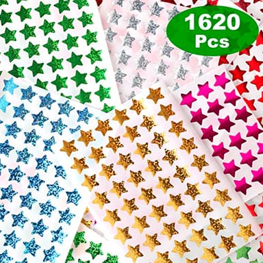 1620 Pack, 6 Colors, Holographic Small Star Stickers for Kids Reward, Behavior Chart, School Classroom Student Teacher Supplies, 0.6" Diameter - Image 4