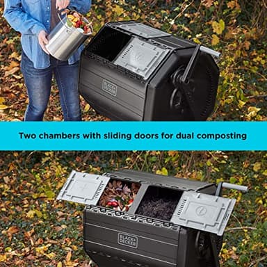 BLACK+DECKER 40-Gallon Dual Chamber Compost Tumbler Outdoor (BDSTGA9701) - Image 5