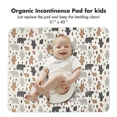 YIVEKO Baby Waterproof Bed Pad Washable Mattress Pad Reusable Underpads Bed Wetting Incontinence Cover for Baby Toddler Children and Adults - Image 2