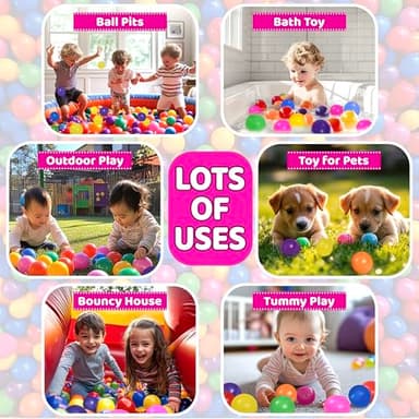 200 Ball Pit Balls for Toddlers with Storage Bag - 7 Bright Colors, Crush Proof, Great Play Toys for Tents, Pools, and Party - Image 7