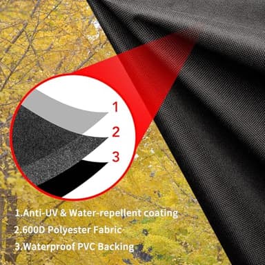 Black Grill Cover,Heavy Duty BBQ Grill Cover for Outdoor Grill, 58 Inch – Waterproof, Rip-Proof, UV & Fade Resistant with Adjustable Straps Gas Weber, Genesis, Charbroiland More Grills (600D-53) - Image 2