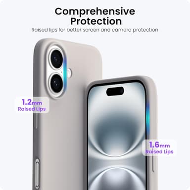 ORNARTO Compatible with iPhone 16 Plus Case 6.7, Slim Liquid Silicone 3 Layers Full Covered Soft Gel Rubber Phone Case Protective Cover 6.7 Inch, Stone Gray - Image 7