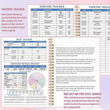 Budget Planner - Monthly Finance Organizer with Expense Tracker Notebook to Manage Your Money Effectively, Undated Finance Planner/Account Book, Start Anytimem,A5(8.6x5.9 inchs),100gsm Paper - Pink - Image 4