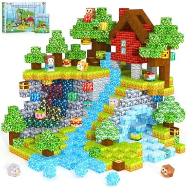 Magnetic Blocks, Magnet Cubes Building Blocks Toddler Travel Toys for 3-5 5-7 8-13 Year Old Boys Girls, Montessori Sensory Kids Toys & Games, Kids Birthday Decorations Party Favors Gifts - Image 1