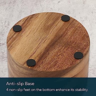 KITCHENDAO Acacia Wood Salt Cellar Bowl Box with Built-in Spoon to avoid Dust, Elegant Kitchen Salt Container Holder with Swivel Magnetic Lid to Storage Pepper Spice Bath Salt Sea Salt, 6OZ - Image 6