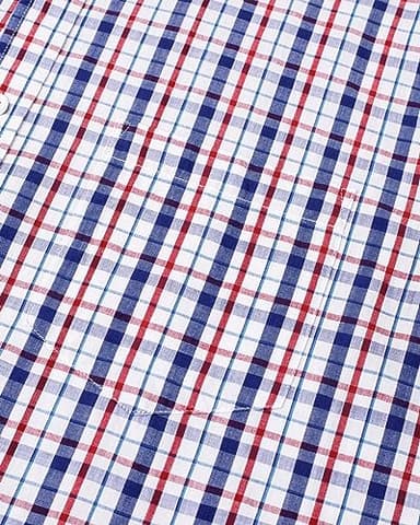 Alimens & Gentle Men's Plaid Button Down Shirts Cotton Long Sleeve Dress Shirts Regular Fit Gingham Shirts - Image 4