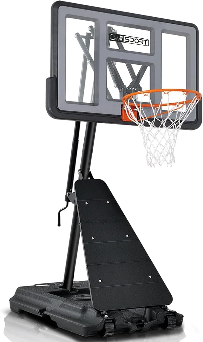 Basketball Hoop Outdoor 44/48Inch Impact Backboard, 5.3-10FT Height Adjustable Basketball Hoop Goal System with Portable Wheels for Adults - Image 1