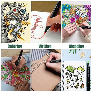 Kebuye 80 Colors Alcohol Markers Set, Dual Tips Blender Art Markers for Drawing Sketching Coloring Artist Pens and Underlining, Professional Permanent Sketch Marker for Kids Adult Coloring - Image 8