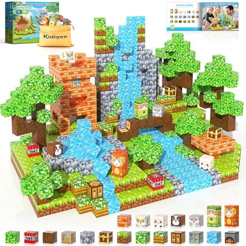 100PCS Magnetic Blocks - Build Mine Magnet World Forest Set, STEM Building Toys for Kids Ages 4-8, Classroom Must Haves Construction Toys, Sensory Toddler Toys Gift for 3+ Year Old Boys & Girls - Image 1