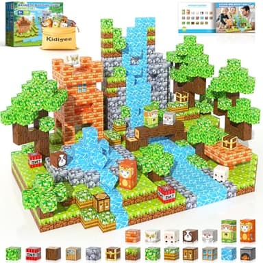 100PCS Magnetic Blocks - Build Mine Magnet World Forest Set, STEM Building Toys for Kids Ages 4-8, Classroom Must Haves Construction Toys, Sensory Toddler Toys Gift for 3+ Year Old Boys & Girls - Image 1