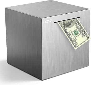 hizgo Piggy Bank for Adults Stainless Steel Savings Bank to Help Budget and Save Must Break to Access Money（7.9 inch） - Image 1