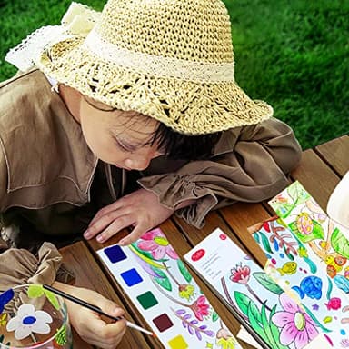 JUNQIU Watercolor Coloring Books for Kids Ages 4-8, Pocket Watercolor Painting Book for Toddlers, Arts and Crafts Kit Easter Basket Stuffers For Girls Boys - Image 5