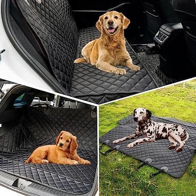 JSTHT Dog Car Seat Covers for Back Seat Waterproof Bench Seat Cover Protector Nonslip Durable Soft Pet Dog Back Seat Cover for Car, Truck, & SUV (Black) - Image 4