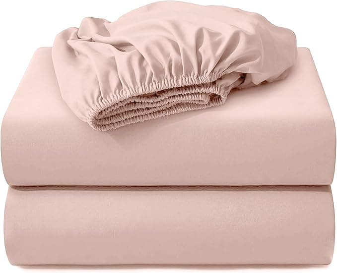 Hotella 2PC California King Fitted Sheet Only,72x84inch,100% Microfiber Ultra Soft Hotel Quality Bottom Sheet,14" Deep Pocket,Wrinkle and Fade Resistant,Pink - Image 1