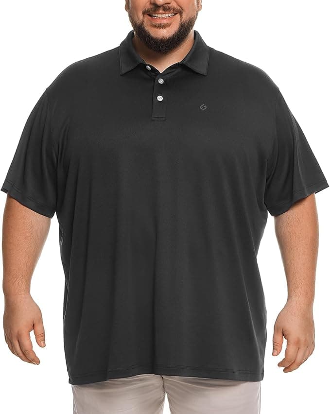 Big and Tall Mens Polo Shirt Moisture Wicking Sport Golf Shirts 2XL-6XL - Image 1
