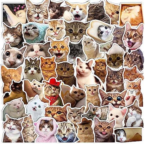 100 Pcs Cute Cat Stickers for Kids, Waterproof for Kids,Vinyl for Water Bottle,Laptop,Phone,Skateboard Stickers for KidsTeens Girls and Boys - Image 1
