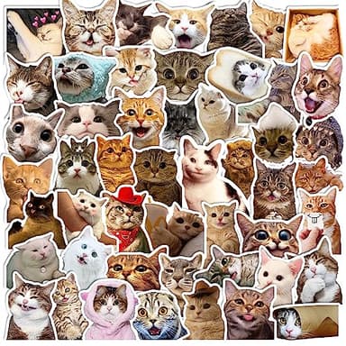 100 Pcs Cute Cat Stickers for Kids, Waterproof for Kids,Vinyl for Water Bottle,Laptop,Phone,Skateboard Stickers for KidsTeens Girls and Boys - Image 1