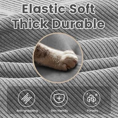 ROWHY Oversized Modular Sectional Sofa with Movable Ottoman, 112 Inch 4 Seat Modern Corduroy Sofa Set, Convertible L Shaped Couch for Living Room and Office, Dark Grey - Image 5