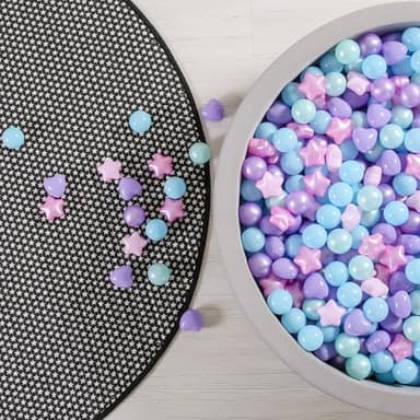 GOGOSO Star Ball Pit Balls for Ball Pit, Crush-Proof BPA Free Colorful Play Plastic Balls for Kids Toddler Christmas Party Decor Giant Friendship Bracelet Banner, Light Mermaid,50pcs 2.15inch Balls - Image 3