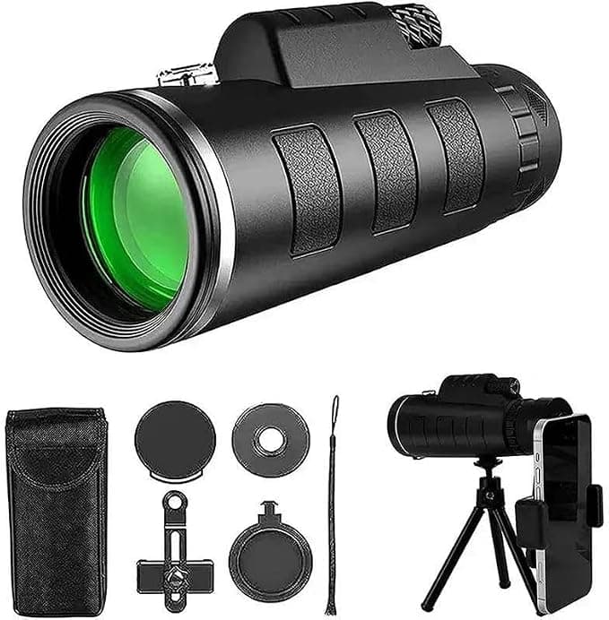 40x60 monocular Telescope, Suitable for Adults and Children, for Bird Watching, Hiking, and Concert Tours, with Phone Clip and Stand - Image 1