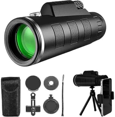 40x60 monocular Telescope, Suitable for Adults and Children, for Bird Watching, Hiking, and Concert Tours, with Phone Clip and Stand - Image 1
