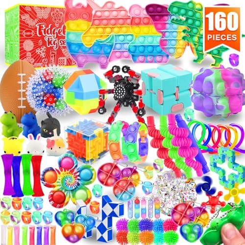 Fidget Toys Set, 160 Pack Sensory Toys Party Favors Kids Autism Autistic Children, Classroom Treasure Box Chest Prizes Pinata Stuffer Gifts Small Mini Bulk Toy Carnival ADHD - Image 1