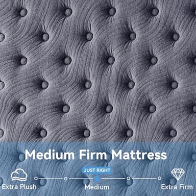 Susalt Queen Mattress, 12 Inch Hybrid Mattress in a Box, Gel Memory Foam, Medium Firm, Edge Support, Motion Isolation, Pressure Relief, Zoned Support Spring, CertiPUR-US Certified, Black & Gray - Image 3